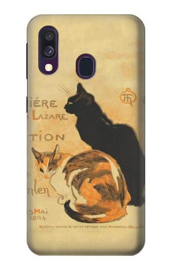 S3229 Vintage Cat Poster Etui Coque Housse pour Samsung Galaxy A40